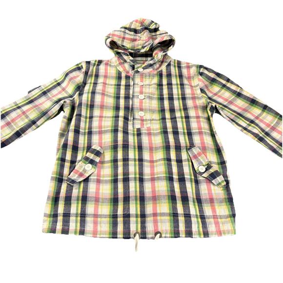 Merona Women’s Plaid Drawstring 4 Button Pullover Hoodie Jacket Size Large - Picture 4 of 15